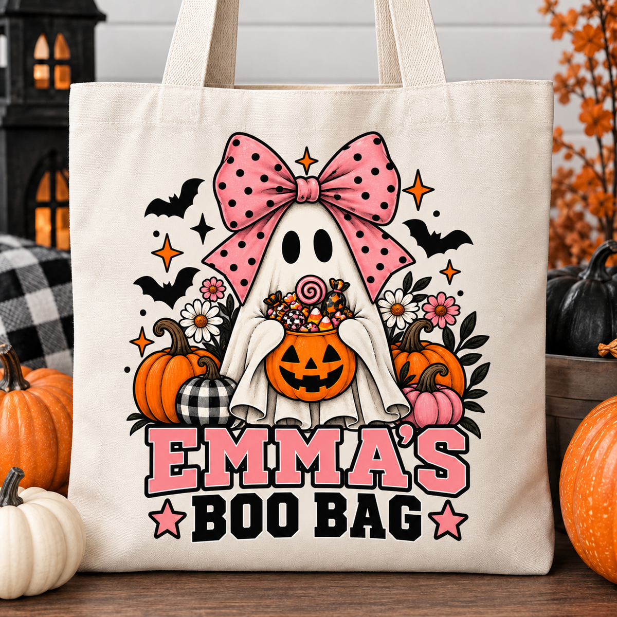 Personalized boy's or girl's Halloween Boo Bag – Custom Trick-or-Treat Candy Bag