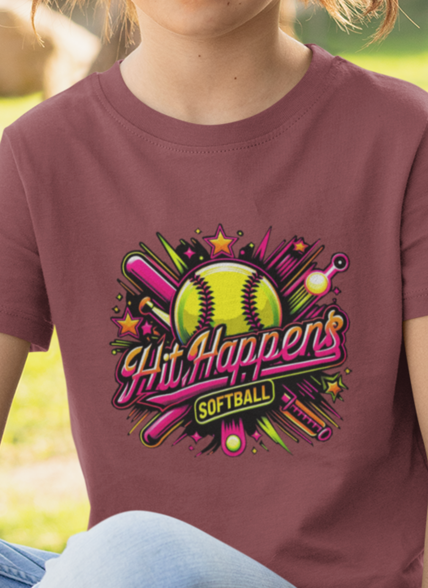 "HIT HAPPENS" YOUTH SOFTBALL TEE