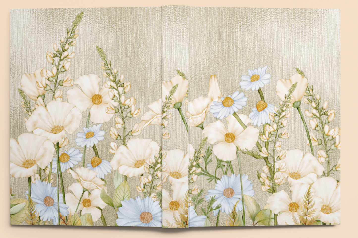 Elegant Champagne Floral Hardcover Journal