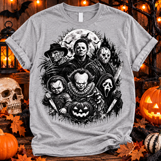 Halloween Horror Icons Shirt – Vintage Horror Movie Character Graphic Tee