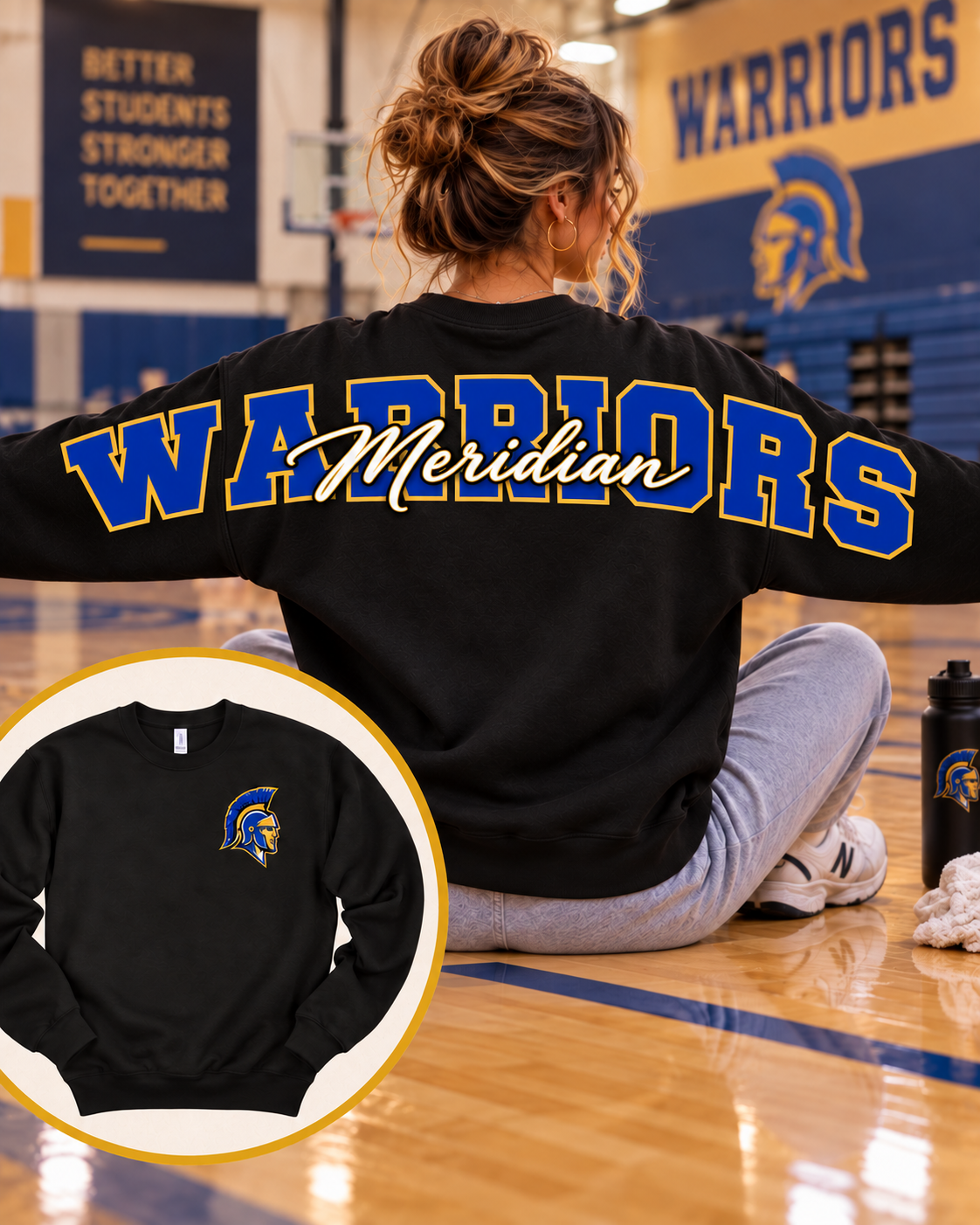 Custom School Spirit Crewneck Sweatshirt | Personalized Mascot & School Colors