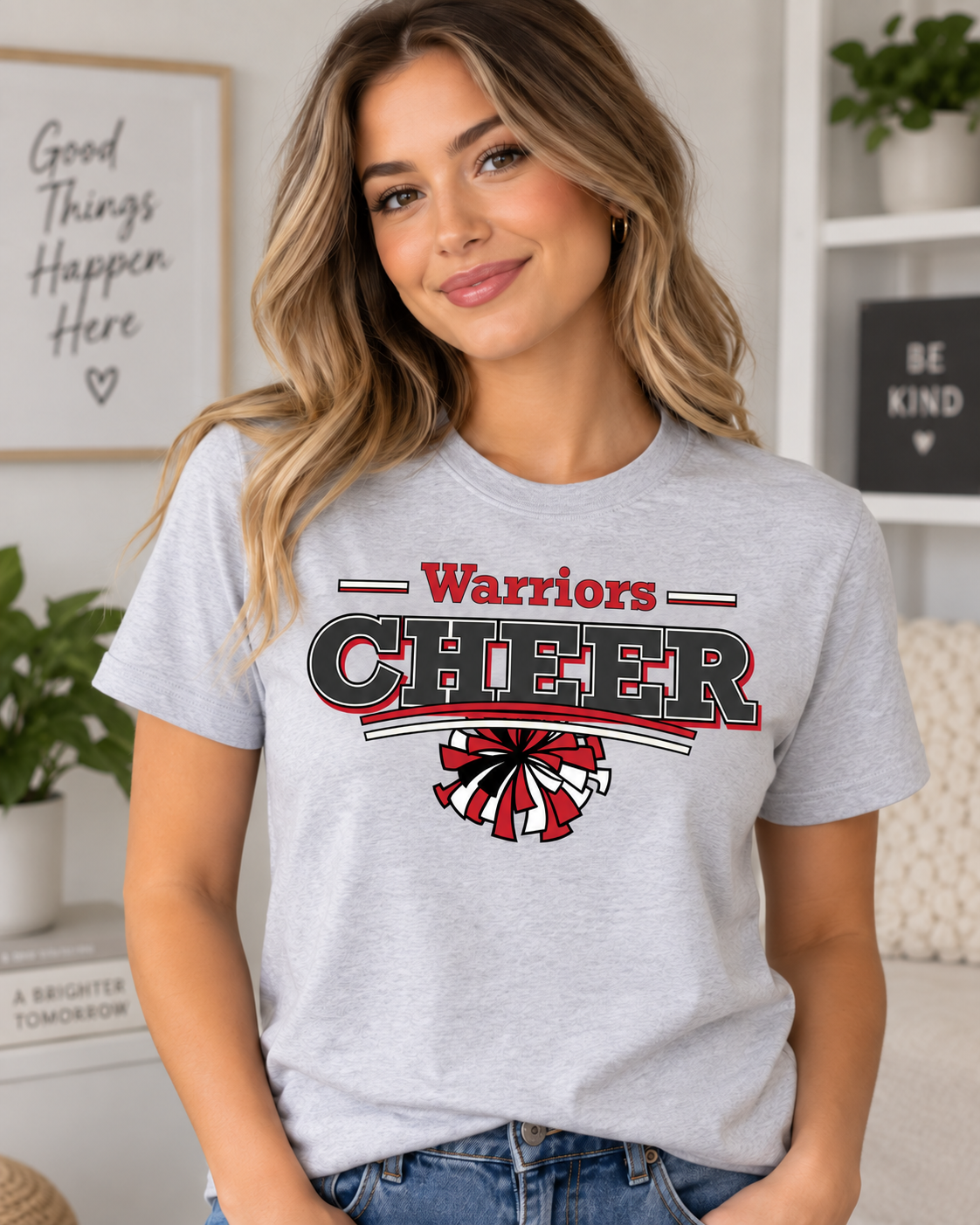 Custom School Cheer T-Shirt – Personalized School Name & Colors | Cheerleading Spirit Wear