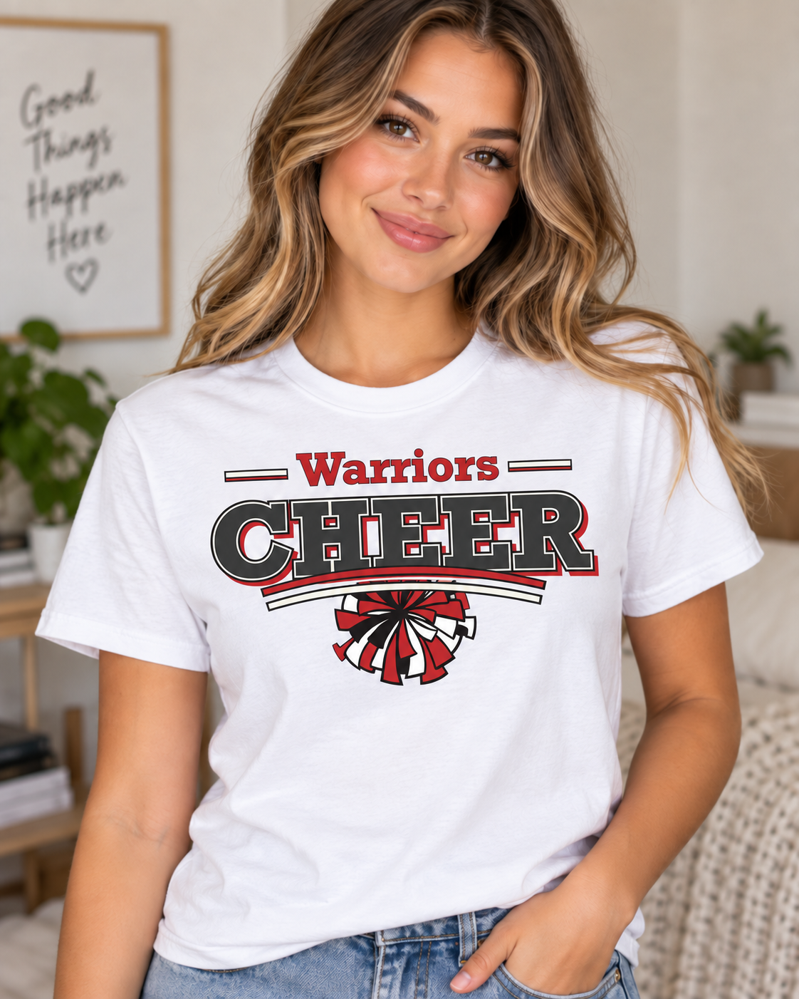 Custom School Cheer T-Shirt – Personalized School Name & Colors | Cheerleading Spirit Wear