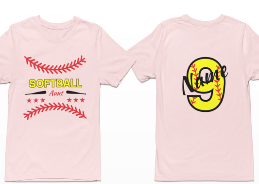 Custom Softball Supporter Tee, Personalized for the Proud Women in Your Player