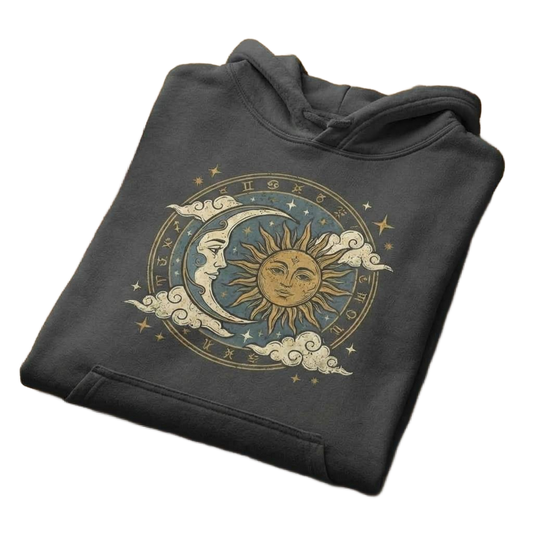 Celestial Floral Graphic T-Shirt ‚Äì Available in Black, Grey, Blue, and Pink