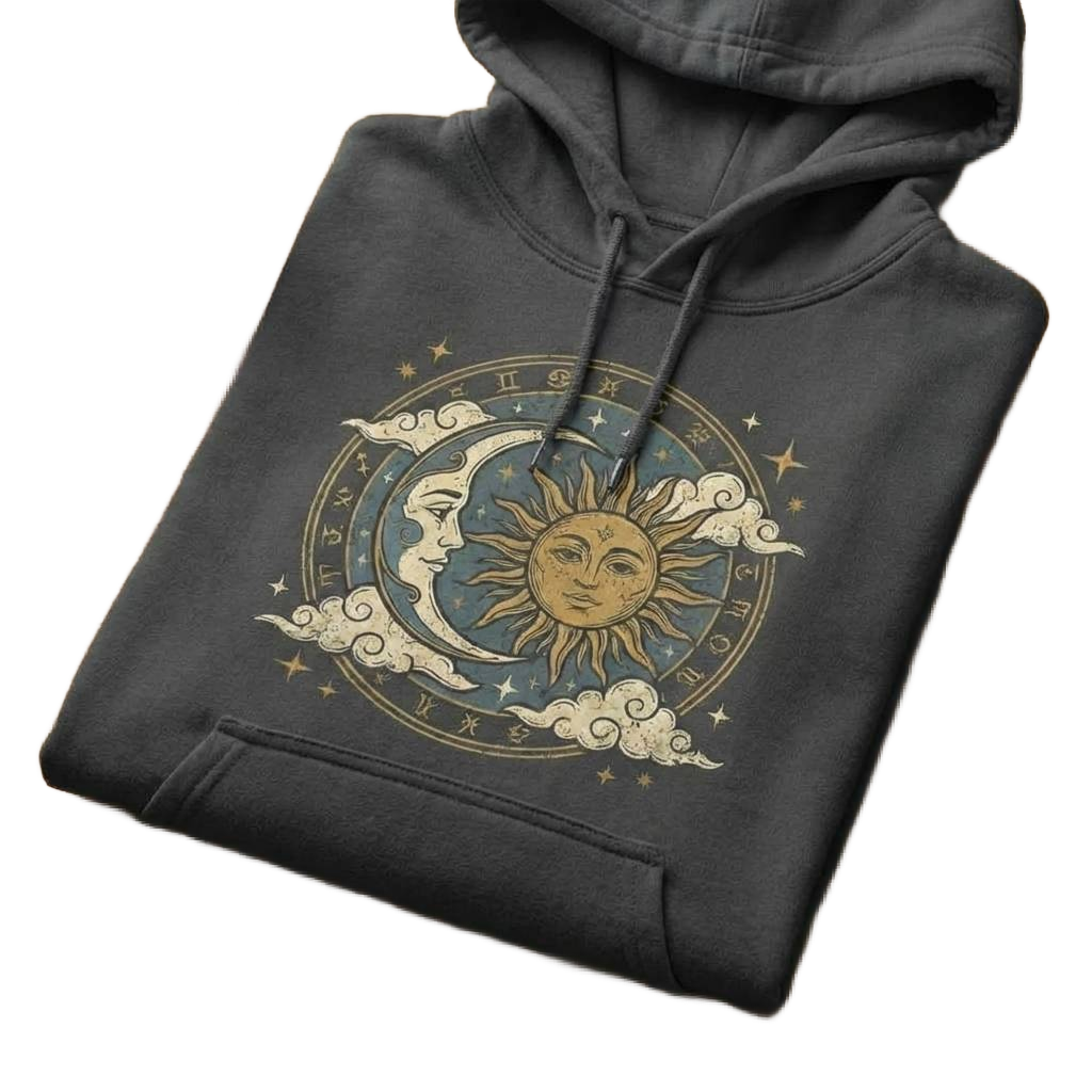 Celestial Floral Graphic T-Shirt ‚Äì Available in Black, Grey, Blue, and Pink