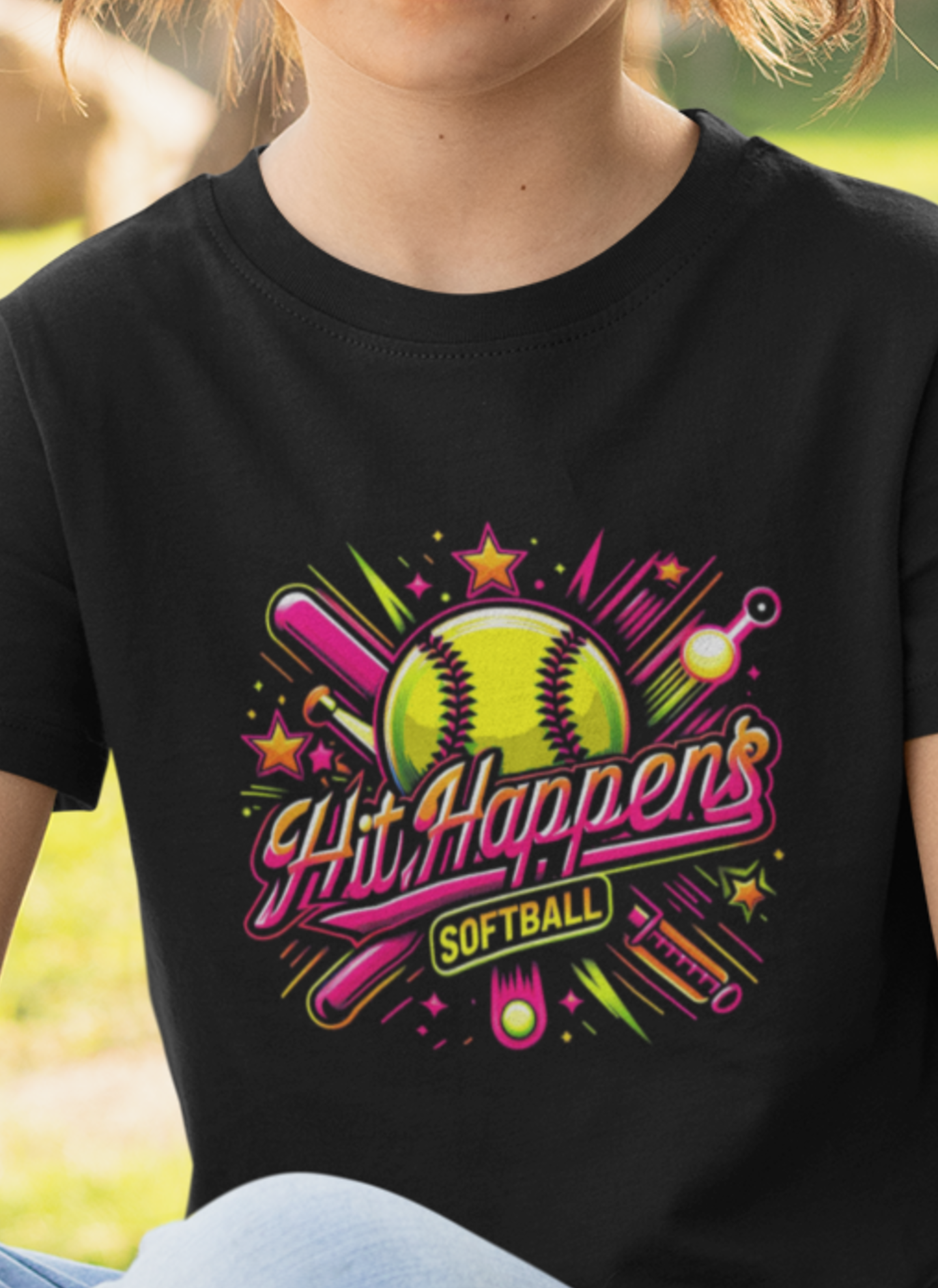 "HIT HAPPENS" YOUTH SOFTBALL TEE