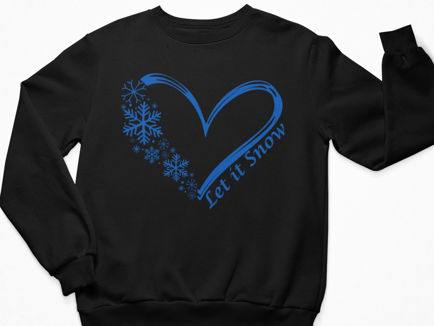 Let It Snow Heart Snowflake Sweatshirt, Cozy Winter Pullover