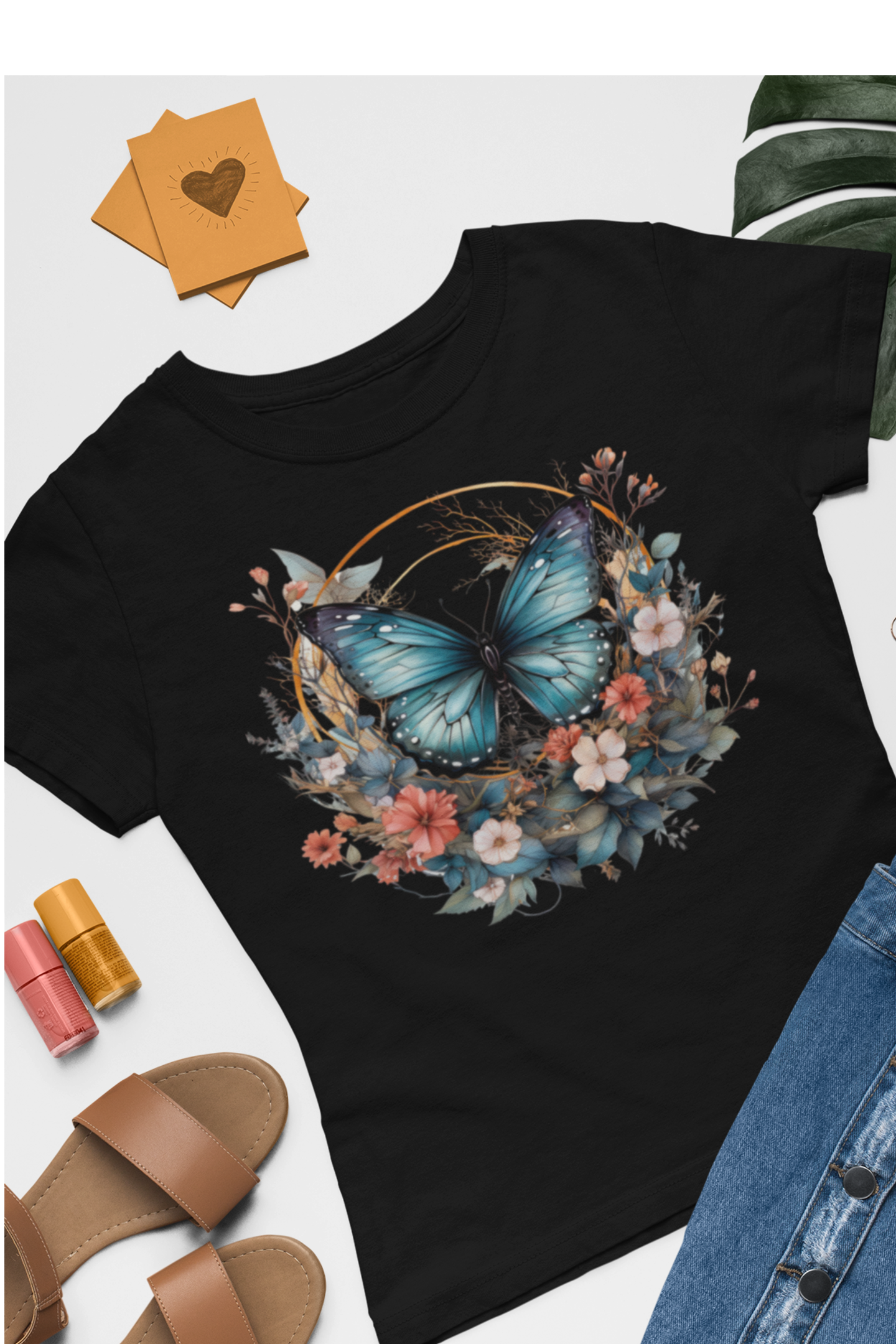 Vintage look Butterfly Cottage Graphic Shirt for Women