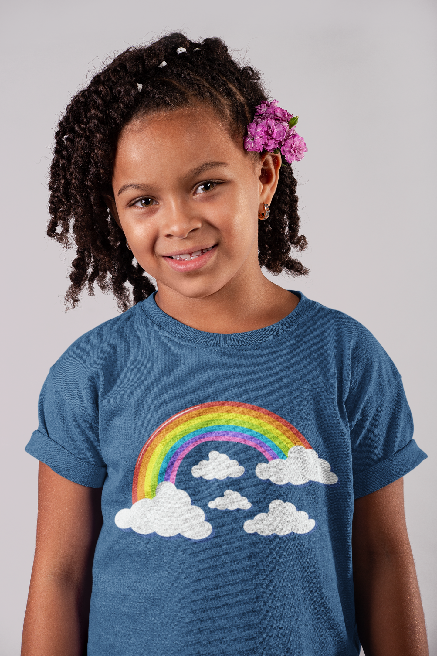 Vibrant Girls Rainbow & Clouds T-Shirt