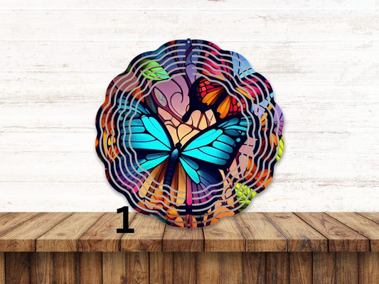 Colorful Butterfly Wind Spinners For Patio, Four Different Designs
