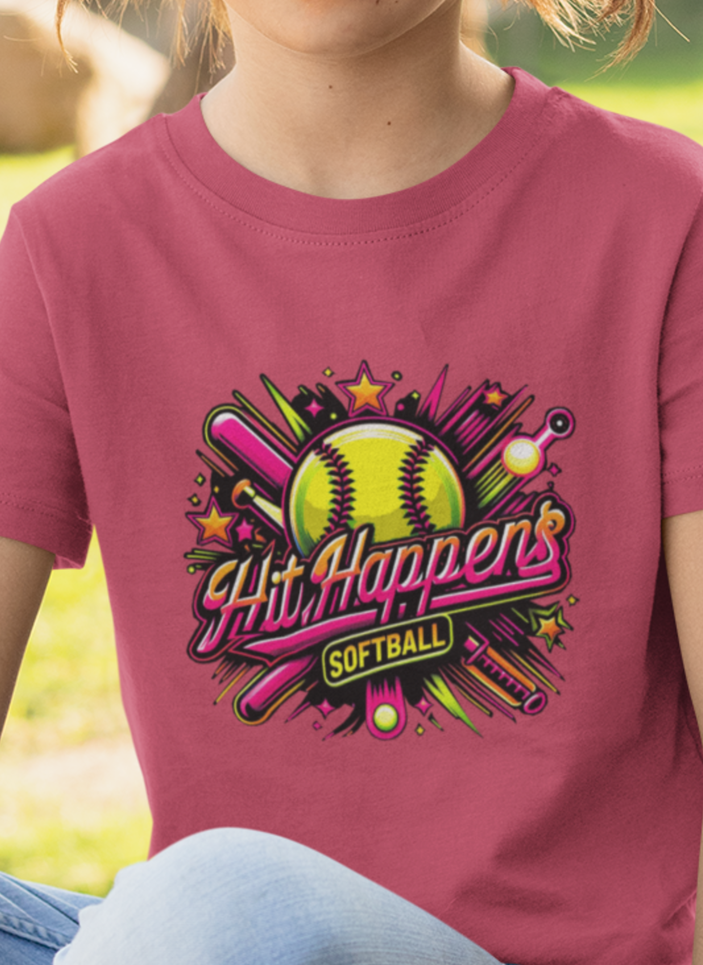 "HIT HAPPENS" YOUTH SOFTBALL TEE