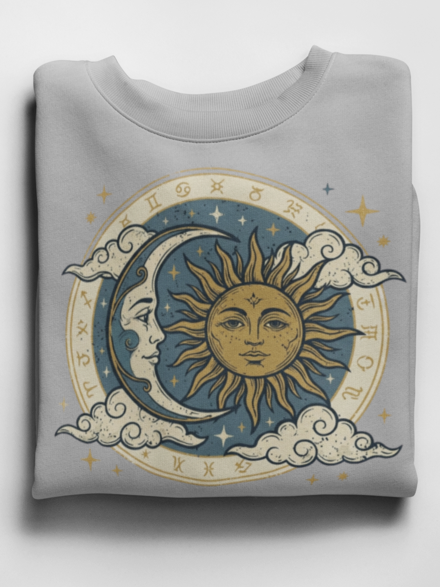 Celestial Floral Graphic T-Shirt ‚Äì Available in Black, Grey, Blue, and Pink