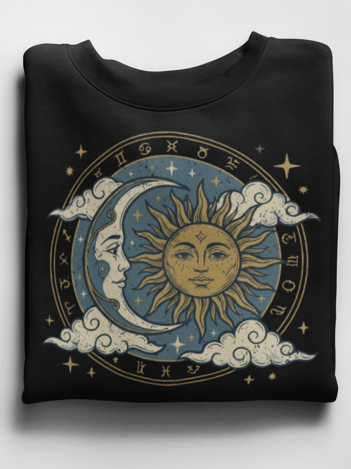 Celestial Floral Graphic T-Shirt ‚Äì Available in Black, Grey, Blue, and Pink