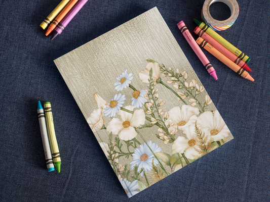 Elegant Champagne Floral Hardcover Journal