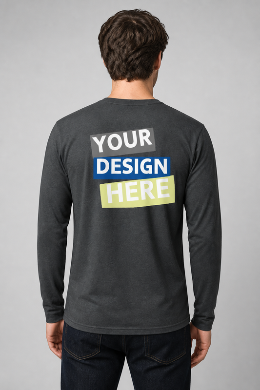 Custom  long sleeved T-shirt- Personalize a Long-sleeved Tshirt with your Logo, Graphic or text for men or women
