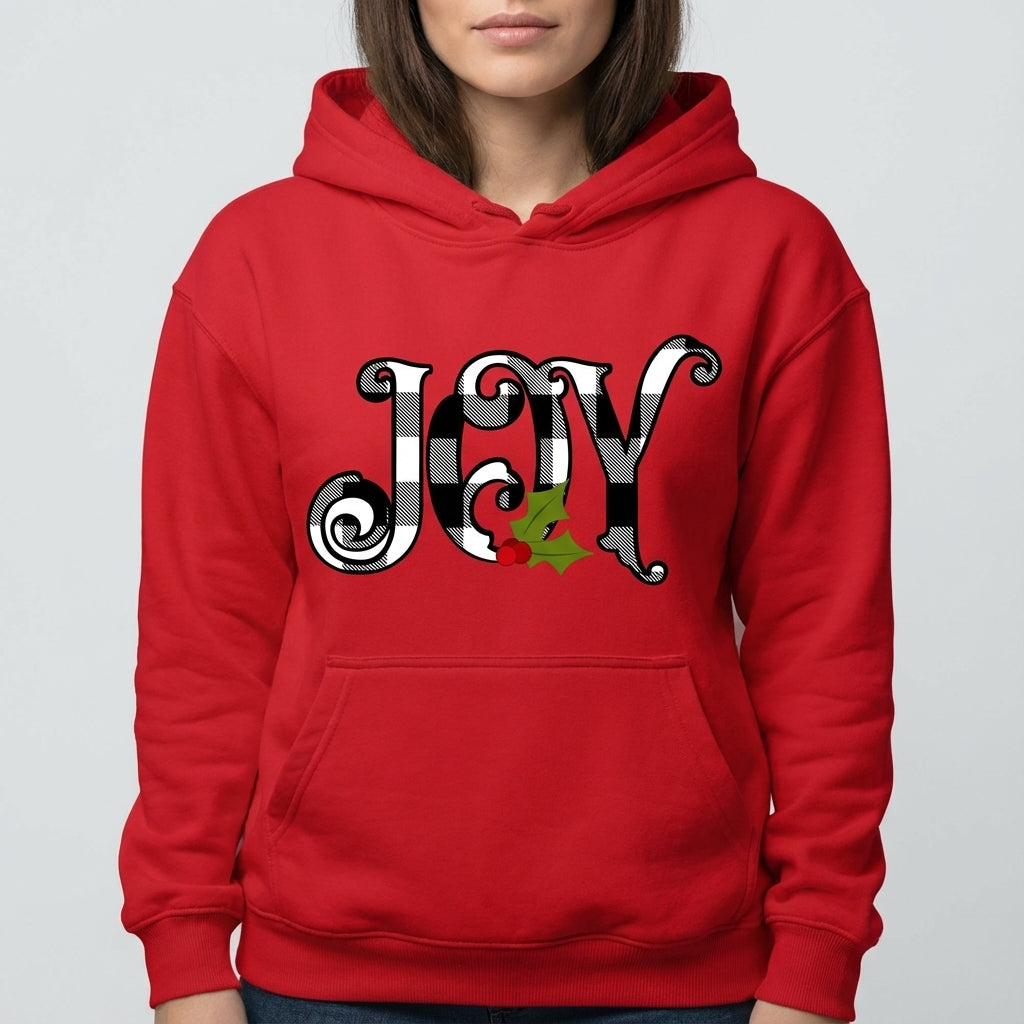 JOY Buffalo Plaid Christmas Sweatshirt Holiday Crewneck Pullover Fast Ship USA