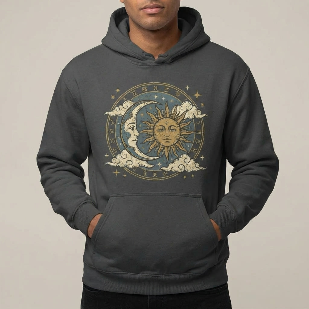 Celestial Floral Graphic T-Shirt ‚Äì Available in Black, Grey, Blue, and Pink