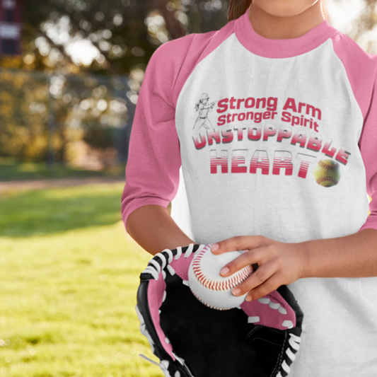 Strong arm-Stronger heart Youth. Softball tee