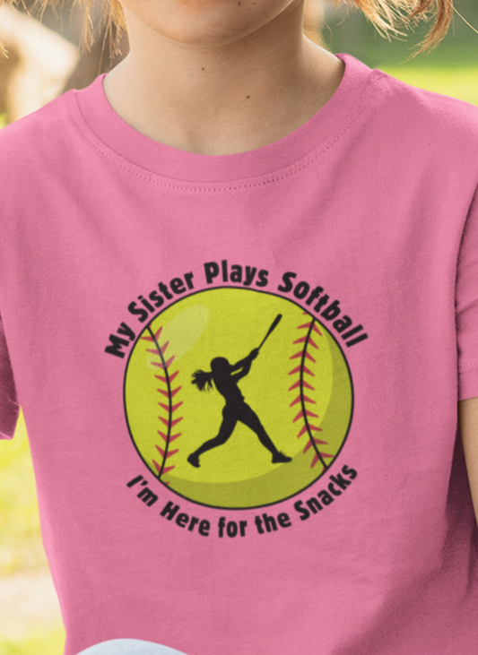 HERE FOR THE SNACKS YOUTH SOFTBALL TEE