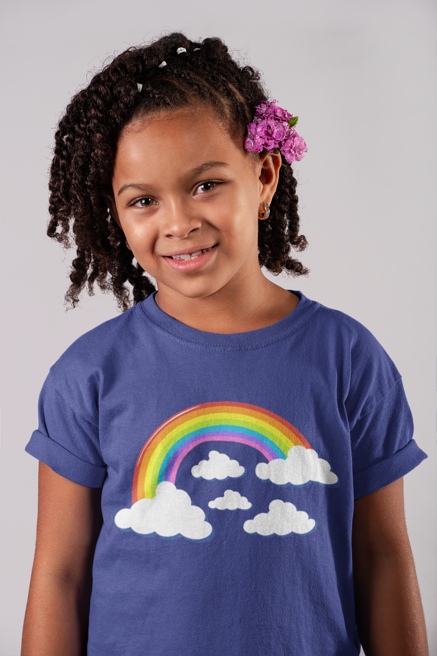 Vibrant Girls Rainbow & Clouds T-Shirt