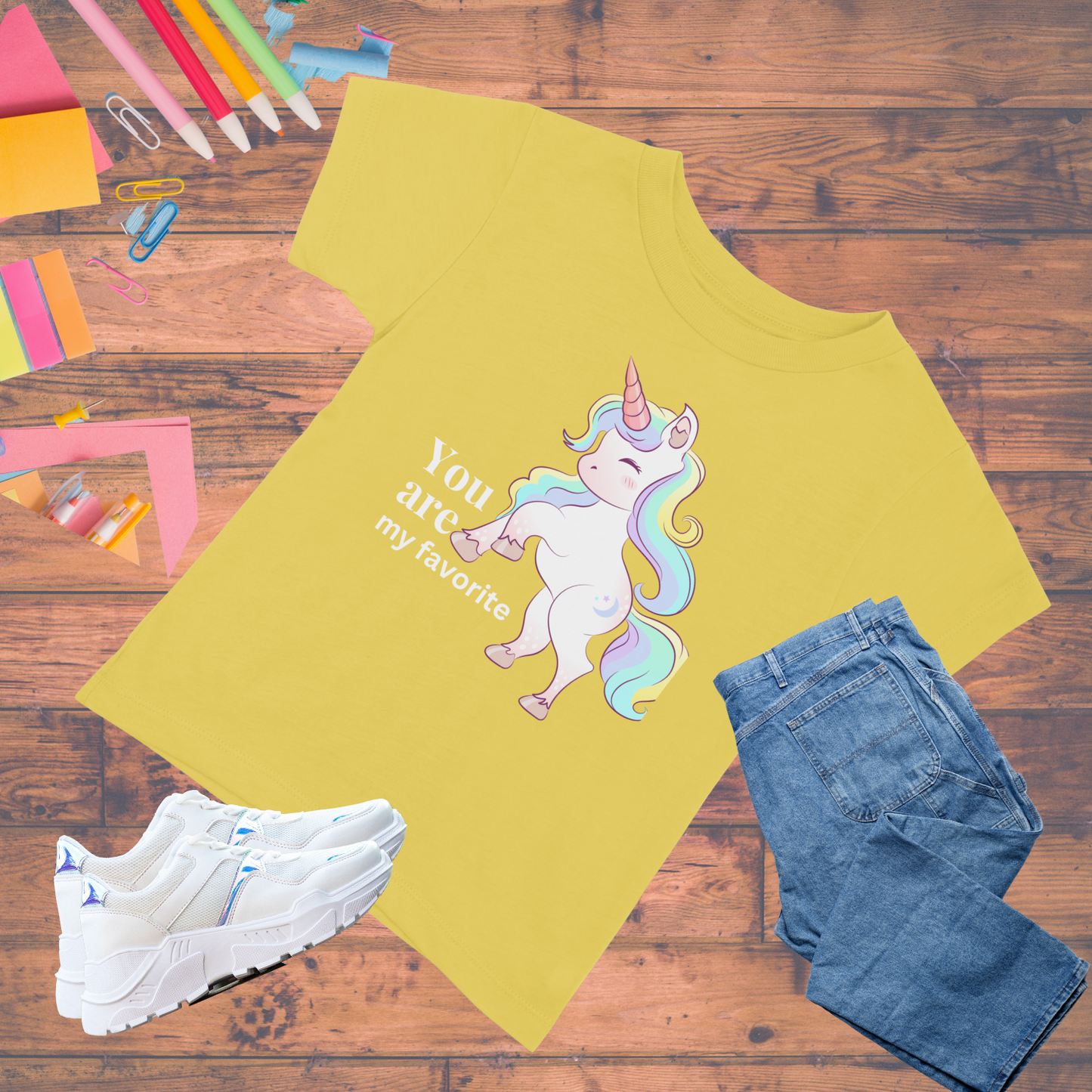 Unicorn "you are my favorite" youth girls t shirt