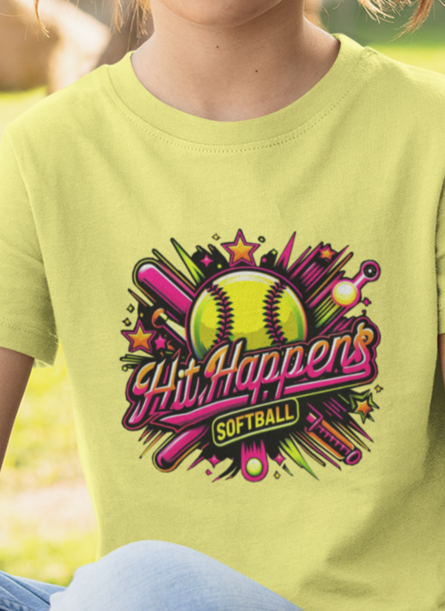 "HIT HAPPENS" YOUTH SOFTBALL TEE