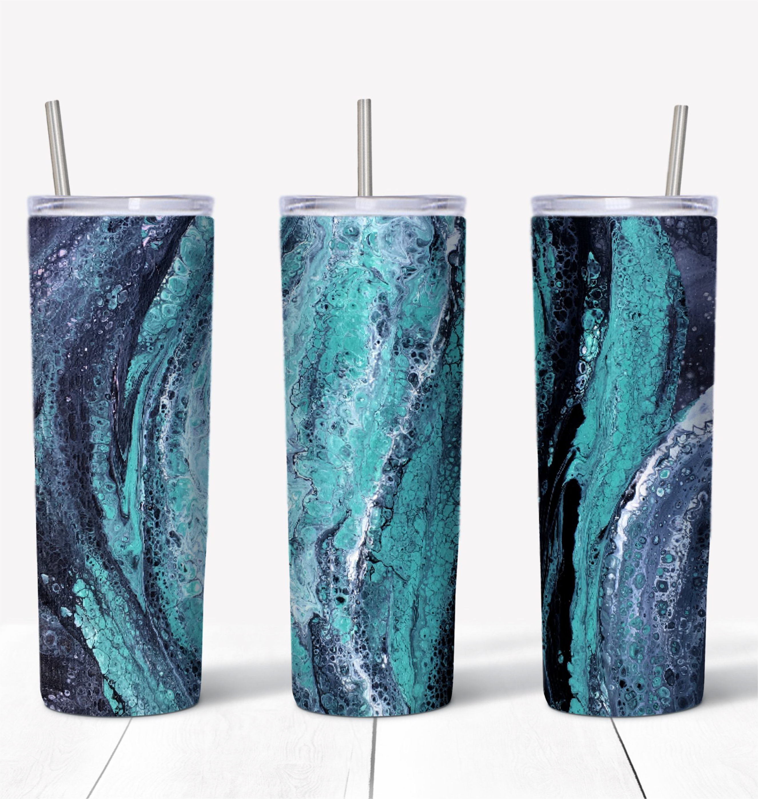 Green/Black Swirl Tumblers