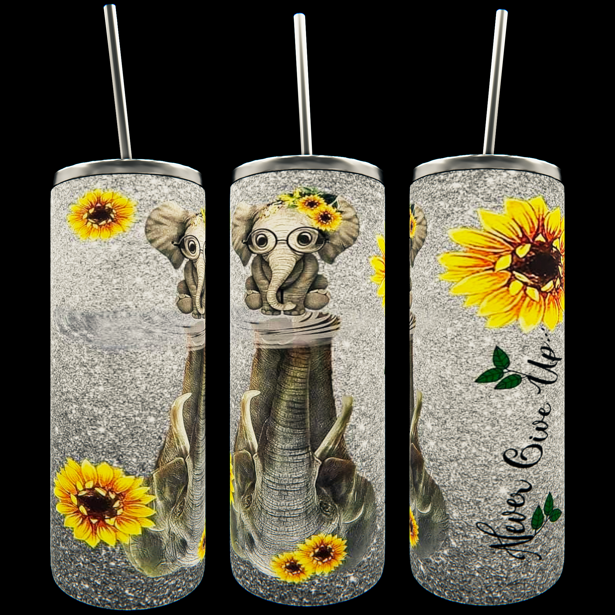 Elephant and Sunflowers