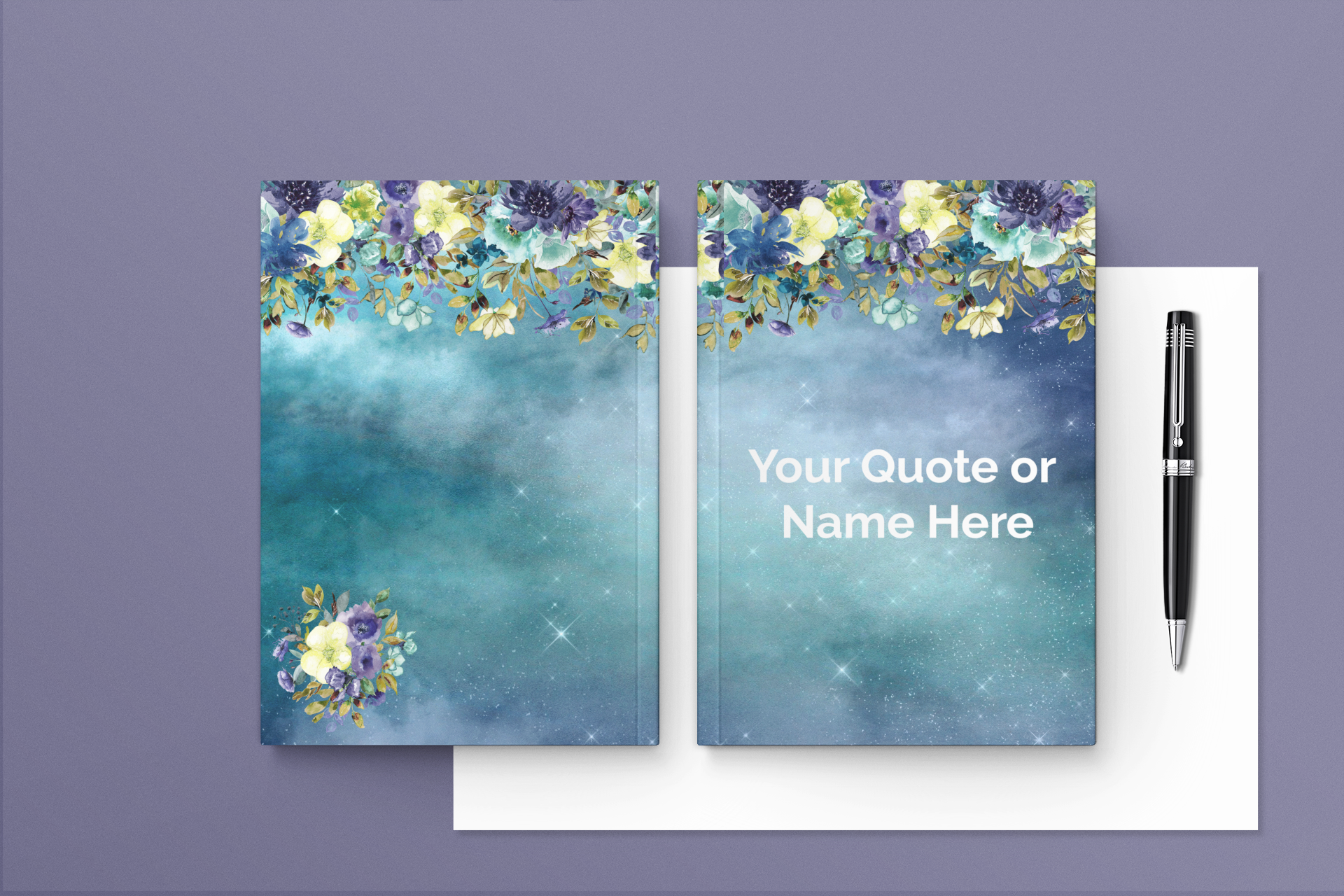 Leather hardcover Journal-Floral