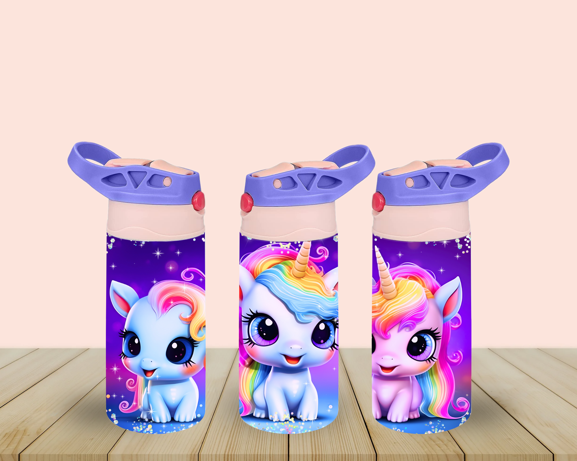 Pink Unicorn Girls Flip Top Spill Proof Cup