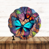 Stained Glass Look Butterfly Wind Spinner