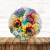 Sunflower Wind Spinner with Elegance of a Wooden Background