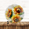 Sunflower Wind Spinner with Elegance of a Wooden Background