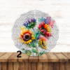 Sunflower Wind Spinner with Elegance of a Wooden Background