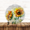 Sunflower Wind Spinner with Elegance of a Wooden Background
