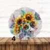 Sunflower Wind Spinner with Elegance of a Wooden Background