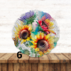 Sunflower Wind Spinner with Elegance of a Wooden Background