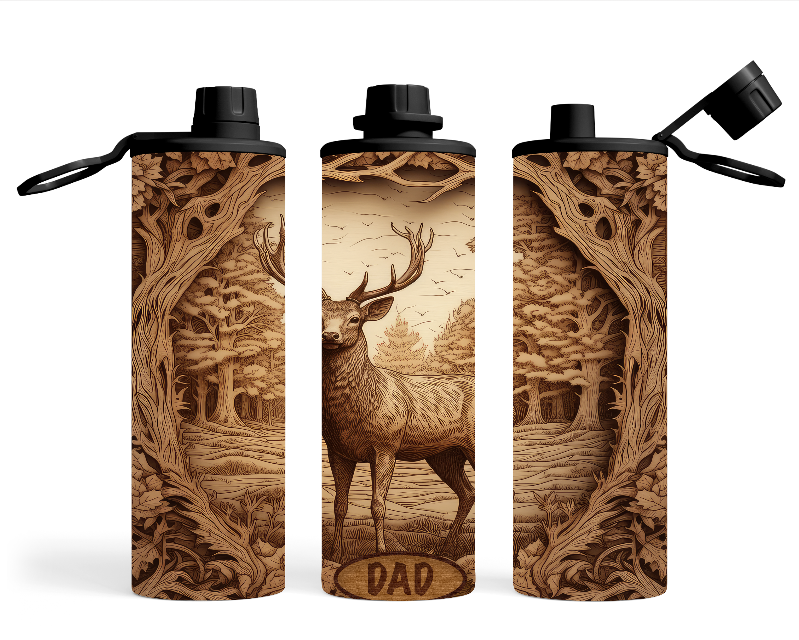 Carved look Deer 20 oz Sport Bottle