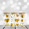 Glass Coffee Mug - Gold Hearts