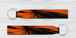 Black and Orange Swirl Wristlet Keychain