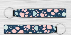 Paw Prints Wristlet Keychain