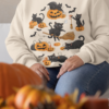 Sweatshirt-Playful Cats, Bats,Pumpkins