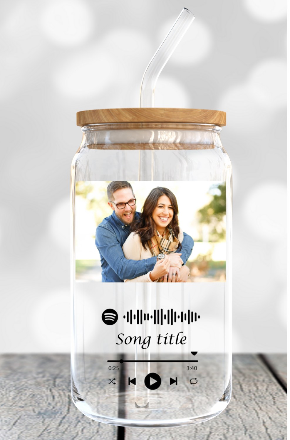 Interactive Elegance: Glass Coffee Mug with Scannable Harmony"