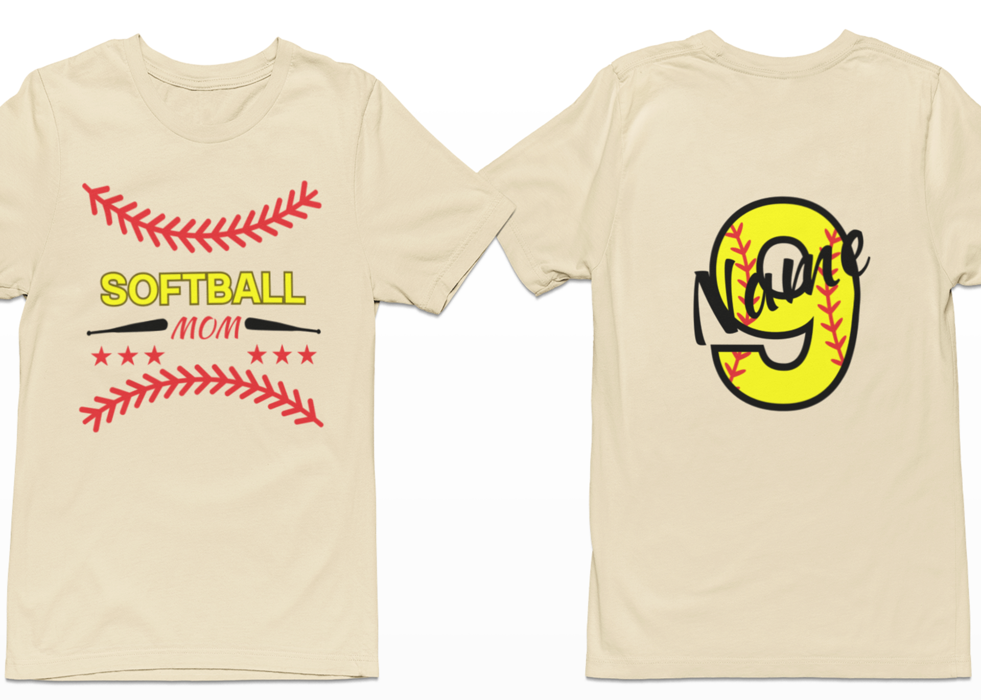 Custom Softball Mom Shirt – Personalized Name & Number Women’s Softball T‑Shirt – Game Day Tee for Moms, Aunts & Grandmas – Cute Softball Gift